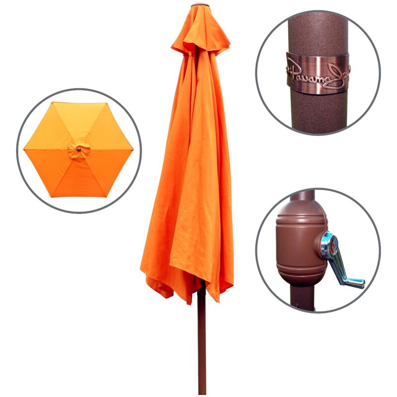 Panama Jack 9 Ft Patio Umbrella With Crank - Orange, , hires