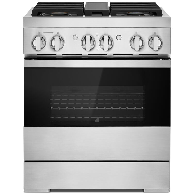 JennAir Noir Series 30 in. 4.1 cu. ft. Smart True European Convection Gas Range with 4 Sealed Burners - Stainless Steel, , hires