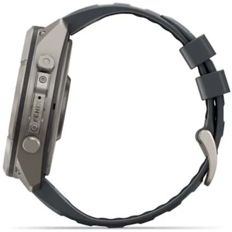 Garmin fenix 9 Pro 51 mm, AMOLED Smart Watch - Titanium with Graphite/Black Silicone Band, , hires