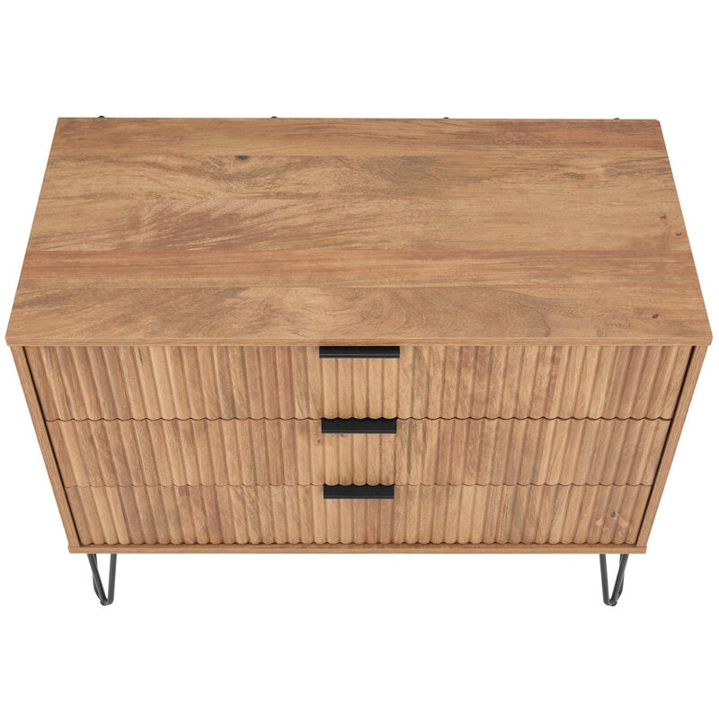 Manhattan Comfort DUMBO Modern 3-Drawer Dresser - Golden Brown, Golden Brown, hires