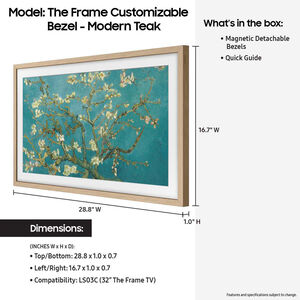 Samsung 32" The Frame Customizable Bezel - Teak, , hires