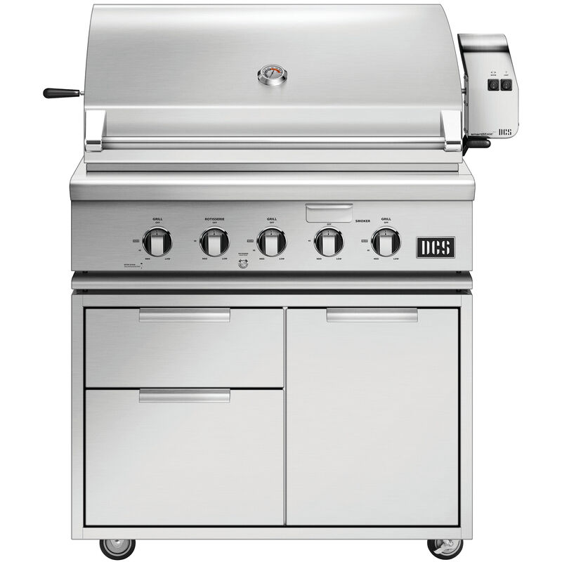 DCS Series 7 36 in. 3-Burner Built-In Natural Gas Grill with Rotisserie & Smoke Box - Stainless Steel, , hires