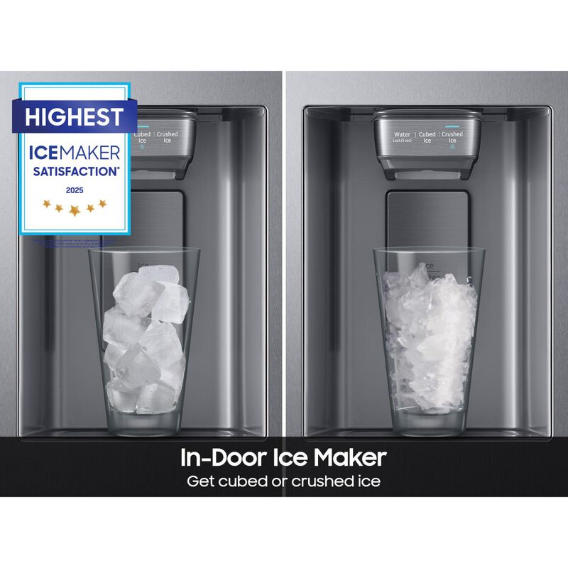 Samsung 36 in. 27.4 cu. ft. Side by Side Refrigerator with Ice & Water Dispenser - Stainless Steel, Stainless Steel, hires