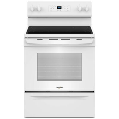 Whirlpool 30 in. 5.3 cu. ft. Oven Freestanding Electric Range with 4 Radiant Burners - White | WFES3530RW