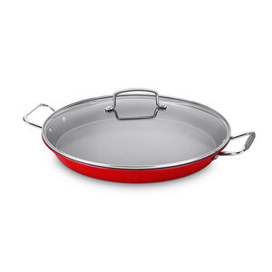 Cuisinart 15" Non-Stick Paella Pan with Cover- Metallic Red, , hires