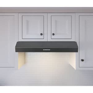 Zephyr Breeze II 30 in. Convertible Standard Style Range Hood with 400 CFM, 3 Fan Speeds & 2 LED Lights - Black Stainless, Black Stainless, hires