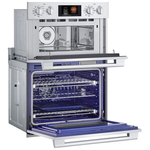 SKS 30 in. 9.4 cu. ft. Smart Top Control SteamElectric Double Wall Oven with True European Convection - Stainless Steel, , hires