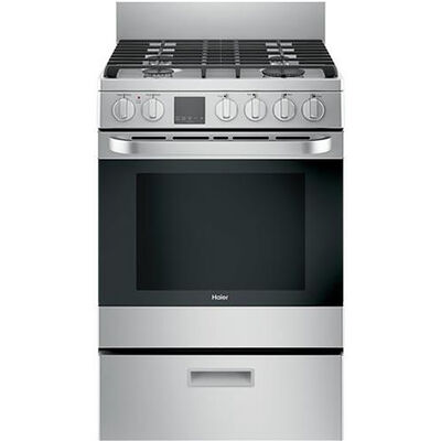 Haier 24 in. 2.9 cu. ft. Convection Oven Freestanding Gas Range with 4 Sealed Burners - Stainless Steel | QGAS740RMSS