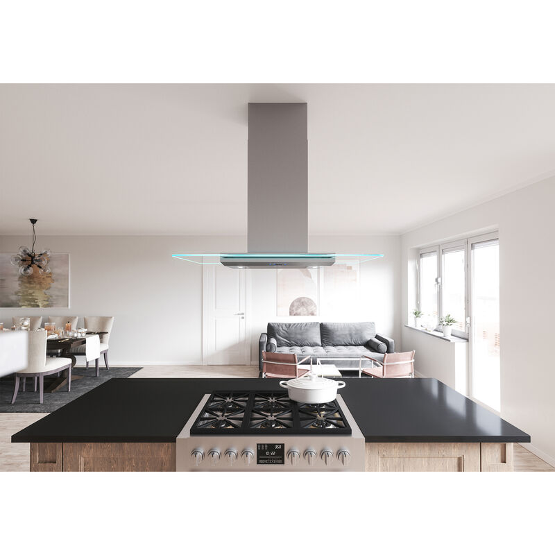 Zephyr 36 in. Convertible Chimney Style Range Hood with 600 CFM, 5 Fan Speeds & 2 LED Lights - Stainless Steel, , hires