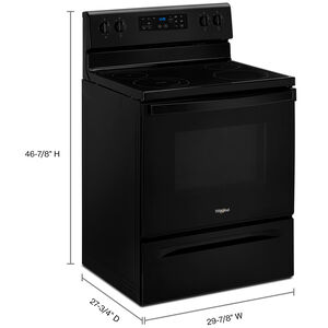 Whirlpool 30 in. 5.3 cu. ft. Oven Freestanding Electric Range with 4 Smoothtop Burners - Black, Black, hires
