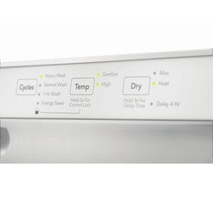 Frigidaire 24 in. Front Control Dishwasher with 54 dBa Sound Level, MaxDry & Pocket - White, White, hires