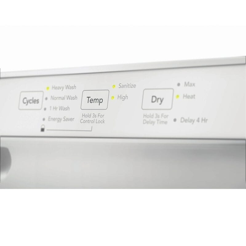 Frigidaire 24 in. Front Control Dishwasher with 54 dBa Sound Level, MaxDry & Pocket - White, White, hires