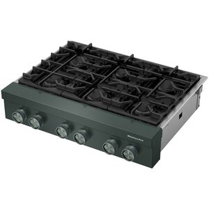 KitchenAid Commercial-Style 36 in. 6-Burner Natural Gas Rangetop with Simmer Burner & Power Burner - Juniper, , hires