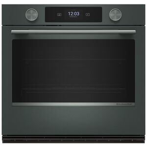 KitchenAid 30 in. 5.0 cu. ft. Smart Steam Electric Single Wall Oven with True European Convection - Juniper, , hires
