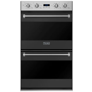Viking 3 Series 30 in. 8.6 cu. ft. Electric Double Wall Oven with True European Convection & Self Clean - Cast Black, , hires