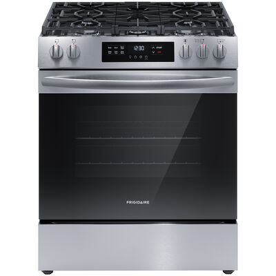 Frigidaire 30 in. 5.1 cu. ft. Oven Slide-In Gas Range with 5 Sealed Burners - Stainless Steel | FCFG3062AS