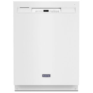 Maytag 24 in. Built-In Dishwasher with Top Control, 50 dBA Sound Level, 14 Place Settings, 5 Wash Cycles & Sanitize Cycle - White, White, hires