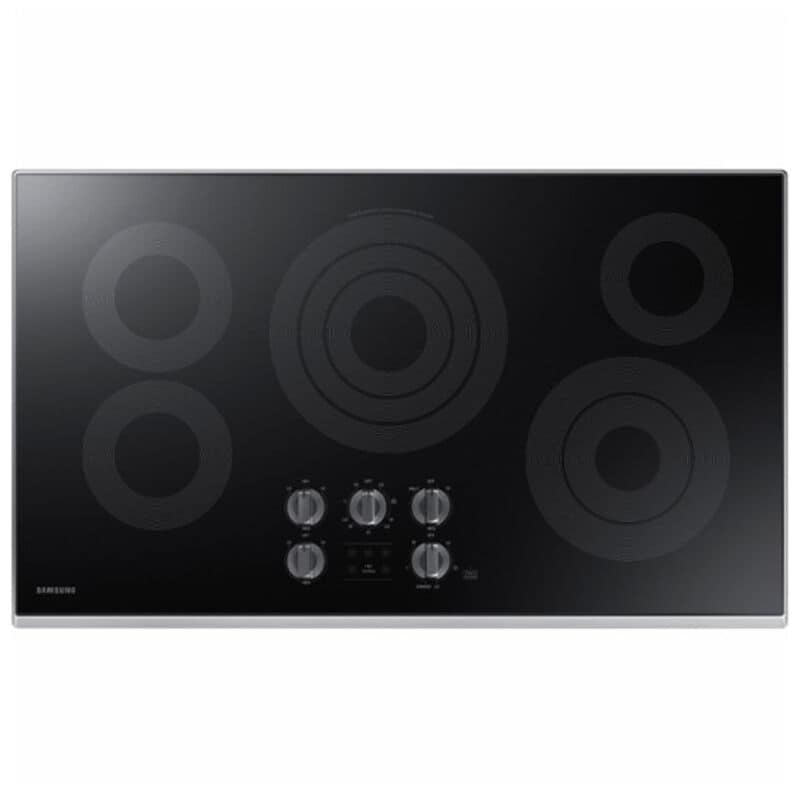 Samsung 36 in. 5-Burner Smart Electric Cooktop with Simmer Burner & Power Burner - Stainless Steel, Stainless Steel, hires