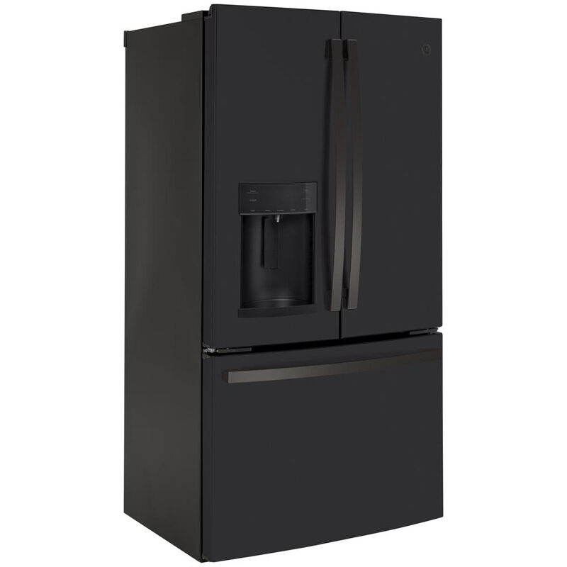 GE 36 in. 22.1 cu. ft. Counter Depth French Door Refrigerator with External Ice & Water Dispenser - Black Slate, Black Slate, hires