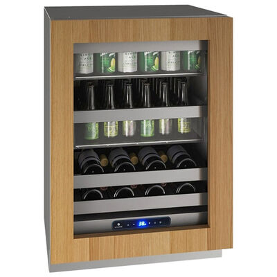 U-Line 5 Class Series 24 in. Built-In/Freestanding 5.2 cu. ft. Beverage Center with Removable Shelves & Digital Control - Custom Panel Ready | UHBV524IG01A