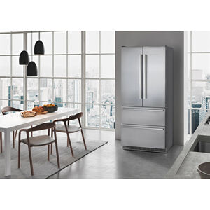 Liebherr 36 in. 18.9 cu. ft. Counter Depth 4-Door French Door Refrigerator - Stainless Steel, , hires