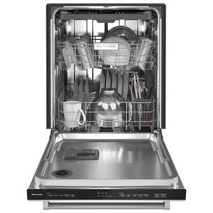 KitchenAid 24 in. Built-In Dishwasher with Top Control, 39 dBA Sound Level, 13 Place Settings, 5 Wash Cycles & Sanitize Cycle - Stainless Steel with PrintShield Finish, Stainless Steel with PrintShield Finish, hires