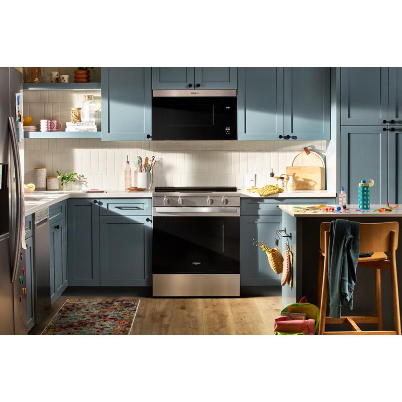 Whirlpool 30 in. 5.3 cu. ft. Smart Air-Fry Electric Range with Radiant Burners - Stainless Steel, , hires