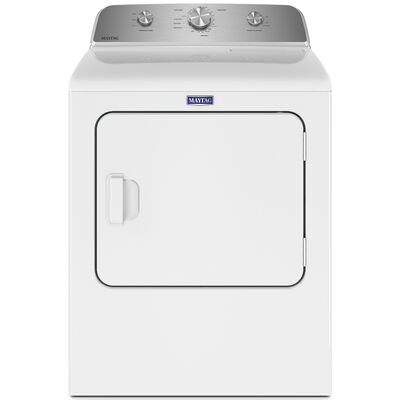 Maytag 29 in. 7.0 cu. ft. Front Loading Gas Dryer with 7 Dryer Programs, 3 Dry Options & Wrinkle Care - White | MGD4500MW
