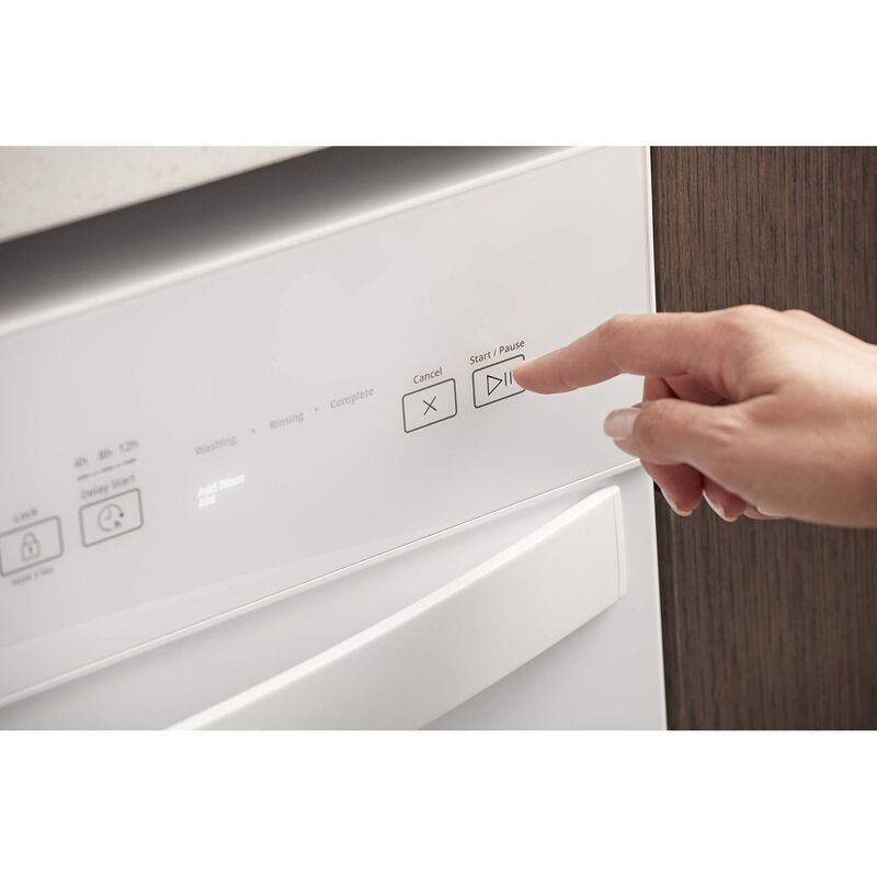 Whirlpool 24 in. ADA Compliant Front Control Dishwasher with 51 dBa Sound Level - White, White, hires