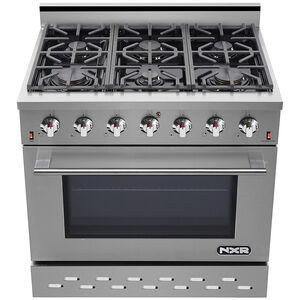 NXR 36 in. 5.5 cu. ft. Standard Convection Liquid Propane Gas Range with 6 Sealed Burners - Stainless Steel, , hires