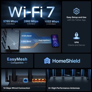 TP Link Archer BE9700 Tri-Band Wi-Fi 7 Router, , hires