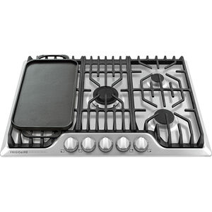 Frigidaire Professional 30 in. Natural Gas Cooktop with 5 Sealed Burners & Griddle - Stainless Steel, , hires