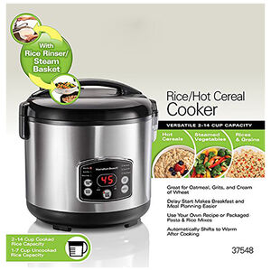Hamilton Beach 14 Cup Digital Simplicity Rice Cooker, , hires