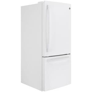 GE 30 in. 21 cu. ft. Bottom Freezer Refrigerator with Ice Maker - White, White, hires