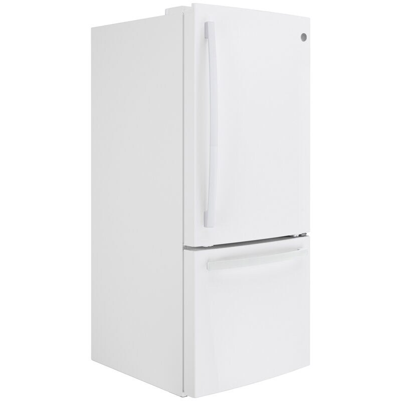 GE 30 in. 21 cu. ft. Bottom Freezer Refrigerator with Ice Maker - White, White, hires