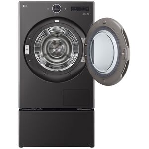 LG 27 in. 7.8 cu. ft. Smart Stackable Ventless Electric Dryer with Heat Pump & Sensor Dry - Black Steel, , hires