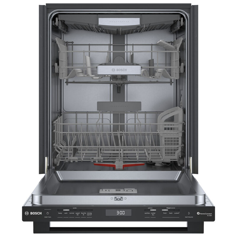 Bosch 800 Series 24 in. Top Control Smart Dishwasher with 42 dBa Sound Level, 3rd-Rack & CrystalDry - Black, Black, hires