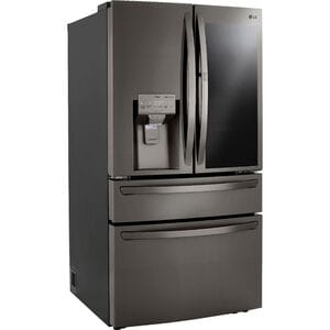 LG InstaView 36 in. 22.5 cu. ft. Smart Counter Depth 4-Door French Door Refrigerator with Ice & Water Dispenser - PrintProof Black Stainless Steel, PrintProof Black Stainless Steel, hires
