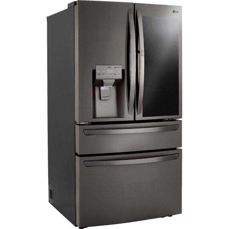 LG InstaView 36 in. 22.5 cu. ft. Smart Counter Depth 4-Door French Door Refrigerator with Ice & Water Dispenser - PrintProof Black Stainless Steel, PrintProof Black Stainless Steel, hires