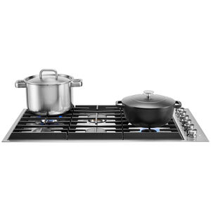 JennAir Euro-Style 36 in. 6-Burner Natural Gas Cooktop with Simmer Burner & Power Burner - Stainless Steel, , hires