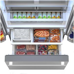 Sharp 36 in. 26.5 cu. ft. Counter Depth Garage-Ready French Door Refrigerator with Internal Water Dispenser - Stainless Steel, , hires