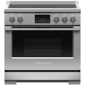 Fisher & Paykel Series 9 Classic 36 in. 4.8 cu. ft. Smart Convection Oven Freestanding Electric Range with 5 Induction Zones - Stainless Steel, , hires