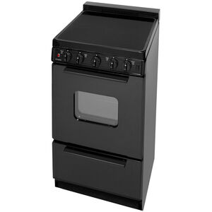 Premier 20 in. 2.4 cu. ft. Oven Freestanding Electric Range with 4 Smoothtop Burners - Black, , hires