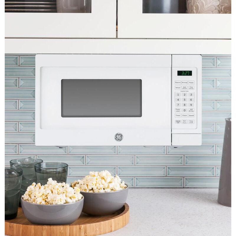 GE 18" 0.7 Cu. Ft. Countertop Microwave with 10 Power Levels White