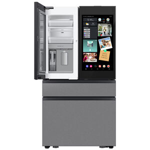 Samsung Bespoke 36 in. 22.5 cu. ft. Smart Counter Depth 4-Door French Door Refrigerator with AI Family Hub+, Beverage Center & Internal Water AutoFill Pitcher - Charcoal Glass, Charcoal Glass, hires