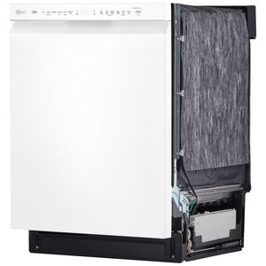 LG 24 in. Front Control Dishwasher with 48 dBa Sound Level, 3rd-Rack, Dynamic Dry & Pocket - White, White, hires