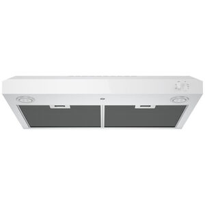 GE 30 in. Convertible Standard Style Range Hood with 270 CFM, 2 Fan Speeds & 2 LED Lights - White, , hires