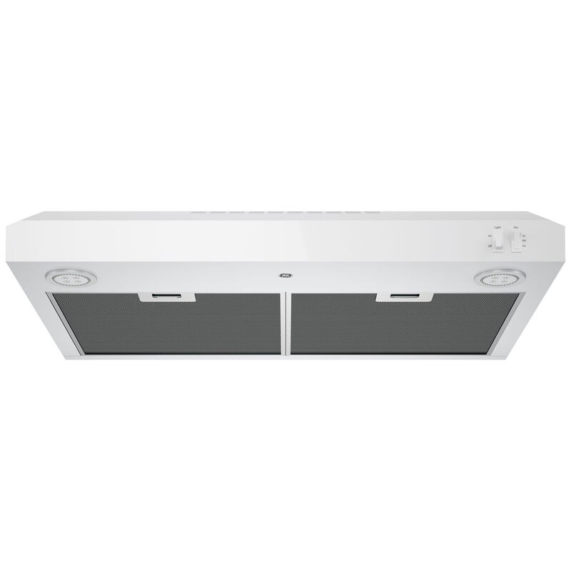 GE 30 in. Convertible Standard Style Range Hood with 270 CFM, 2 Fan Speeds & 2 LED Lights - White, , hires