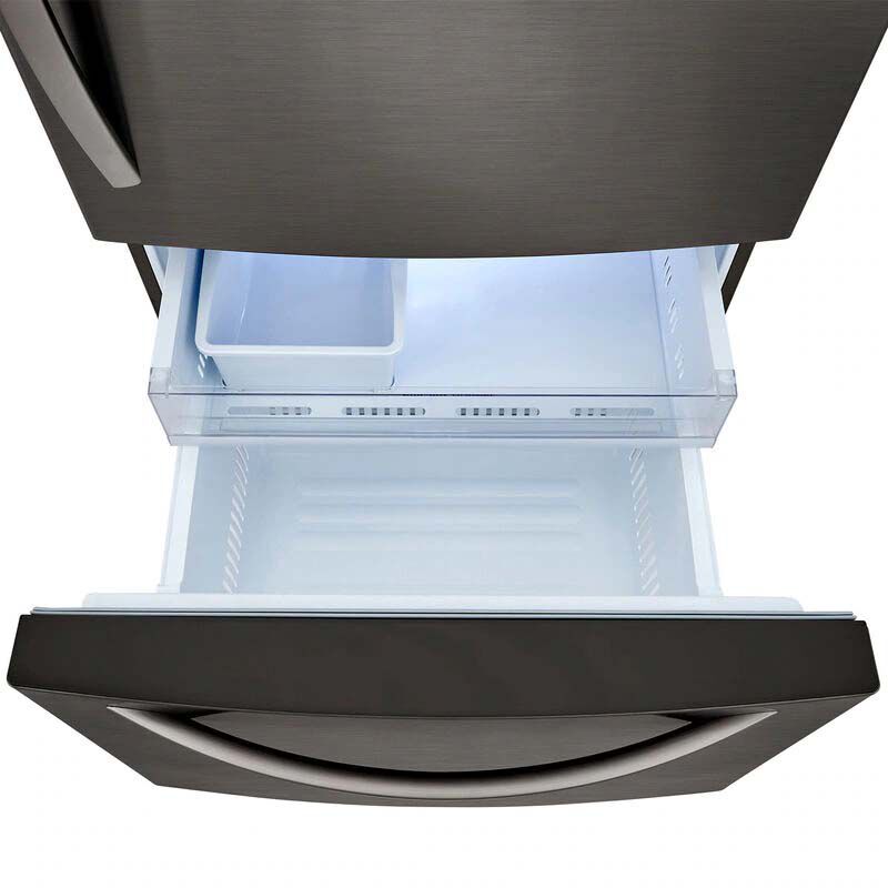 LG 33 in. 25.5 cu. ft. Bottom Freezer Refrigerator with Ice Maker - PrintProof Black Stainless Steel, PrintProof Black Stainless Steel, hires