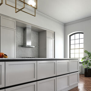 XO 36 in. Convertible Chimney Style Range Hood with 600 CFM, 3 Fan Speeds & 2 LED Lights - Stainless Steel, , hires